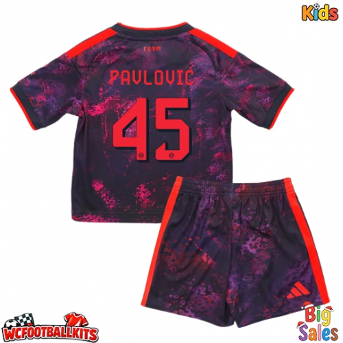 Bayern Munich Aleksandar Pavlovic #45 Replica Third Stadium Kit for Kids 2026-27 Short Sleeve (+ pants)